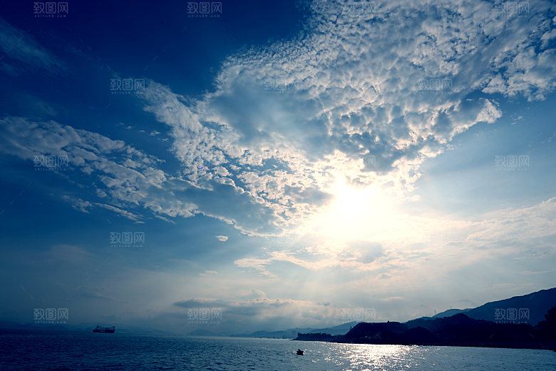 傍晚天空云层云朵云海黄昏晚霞夕阳