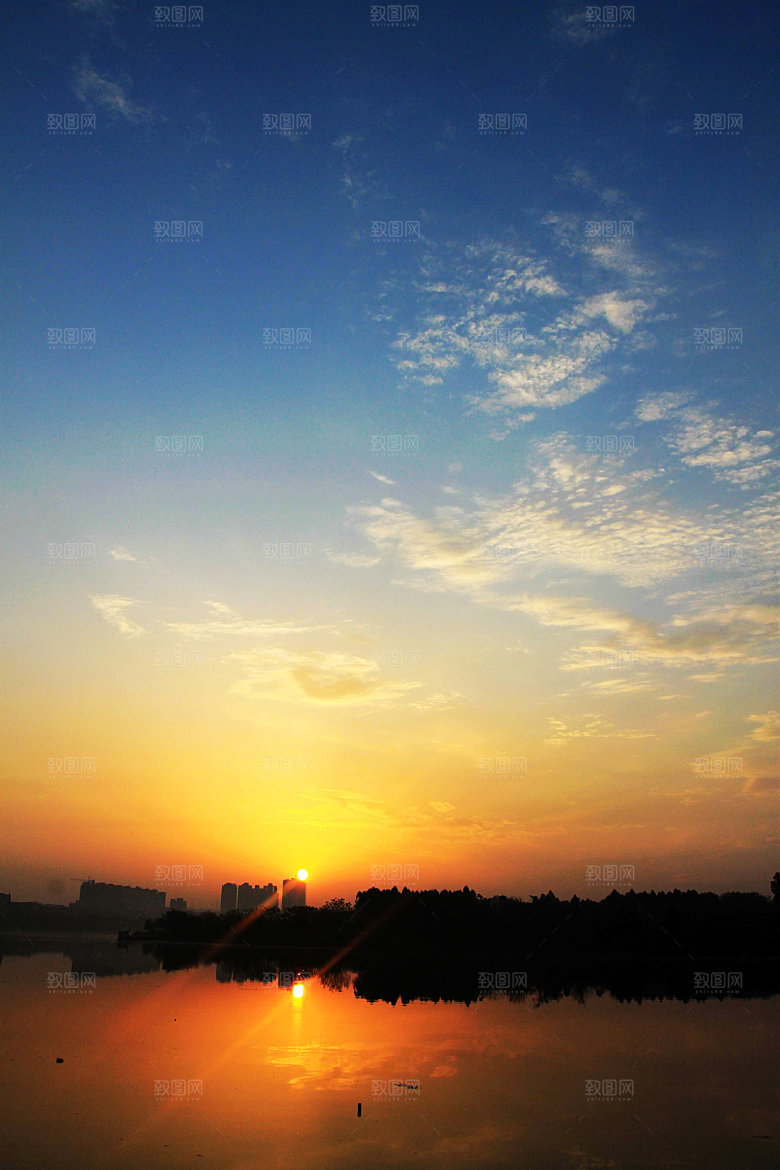 傍晚黄昏晚霞夕阳