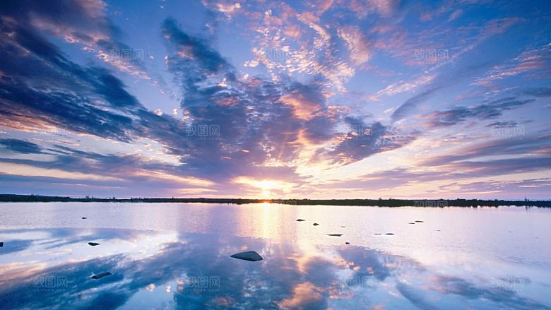 黄昏傍晚晚霞夕阳天空
