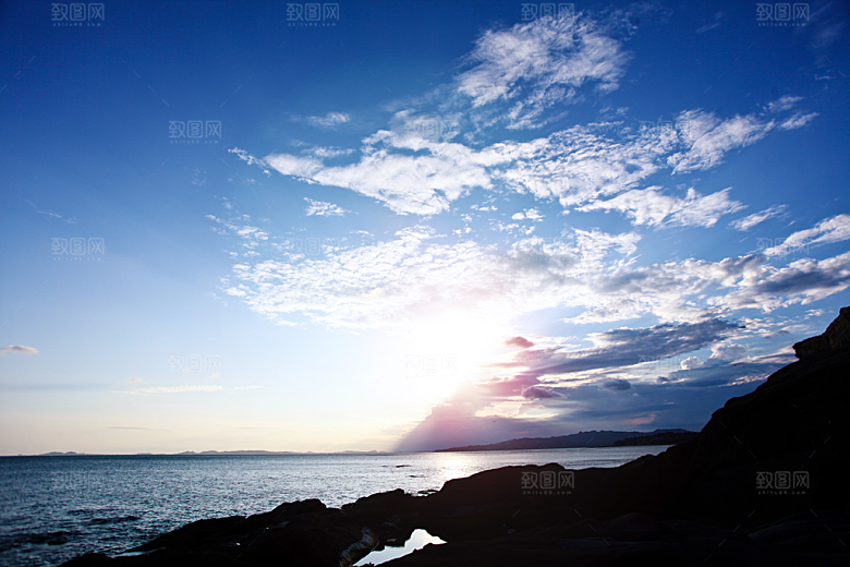 傍晚黄昏晚霞夕阳落日天空