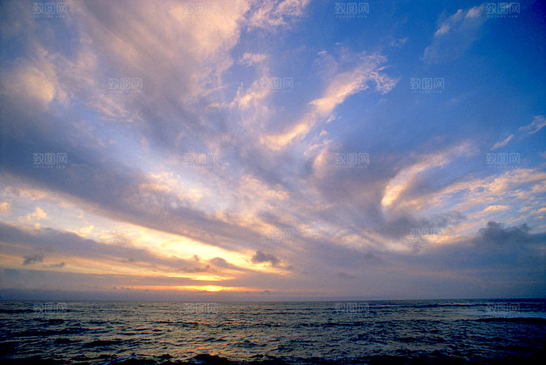 傍晚黄昏晚霞夕阳落日天空