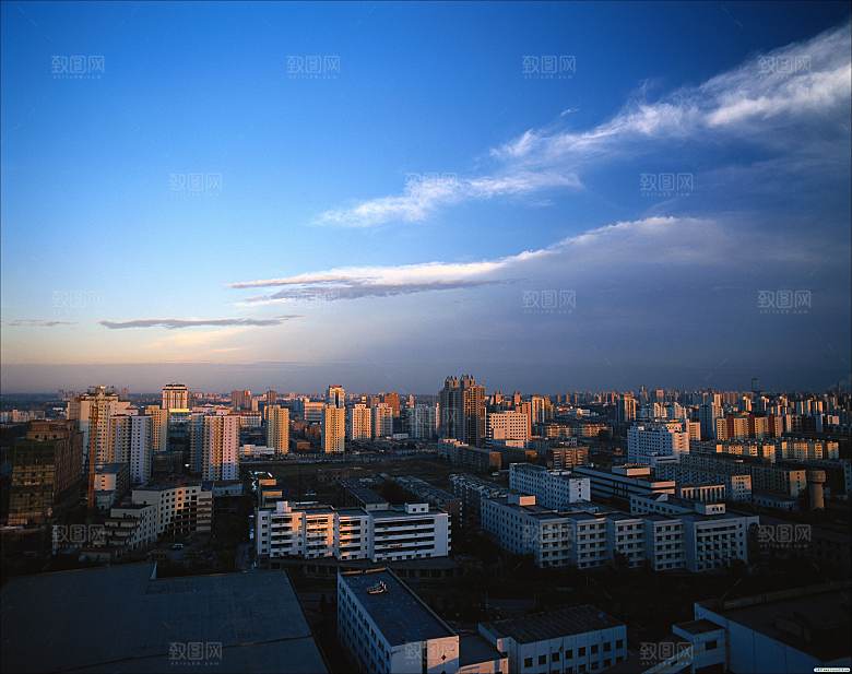 傍晚黄昏晚霞夕阳落日天空