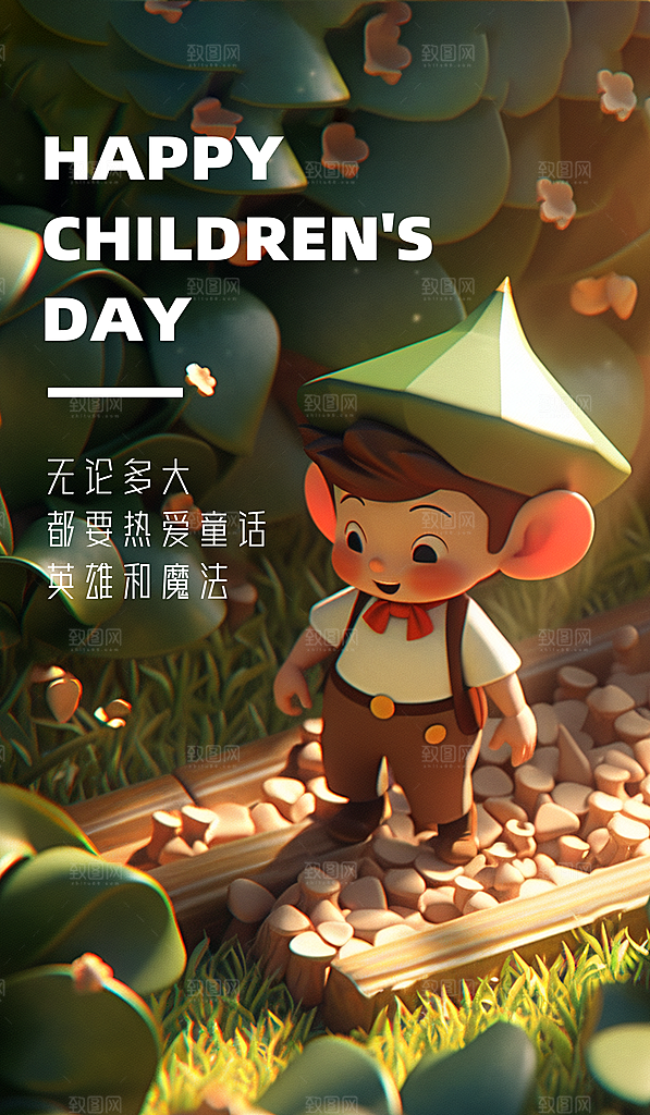 创意六一儿童节节日海报模版