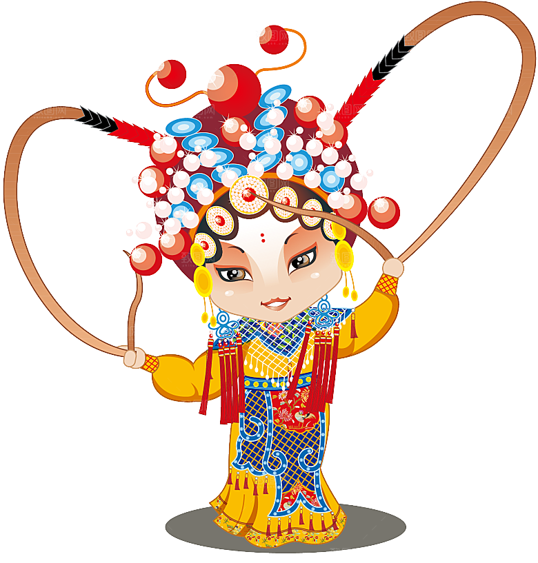卡通京剧戏剧人物脸谱插画PNG图片素材