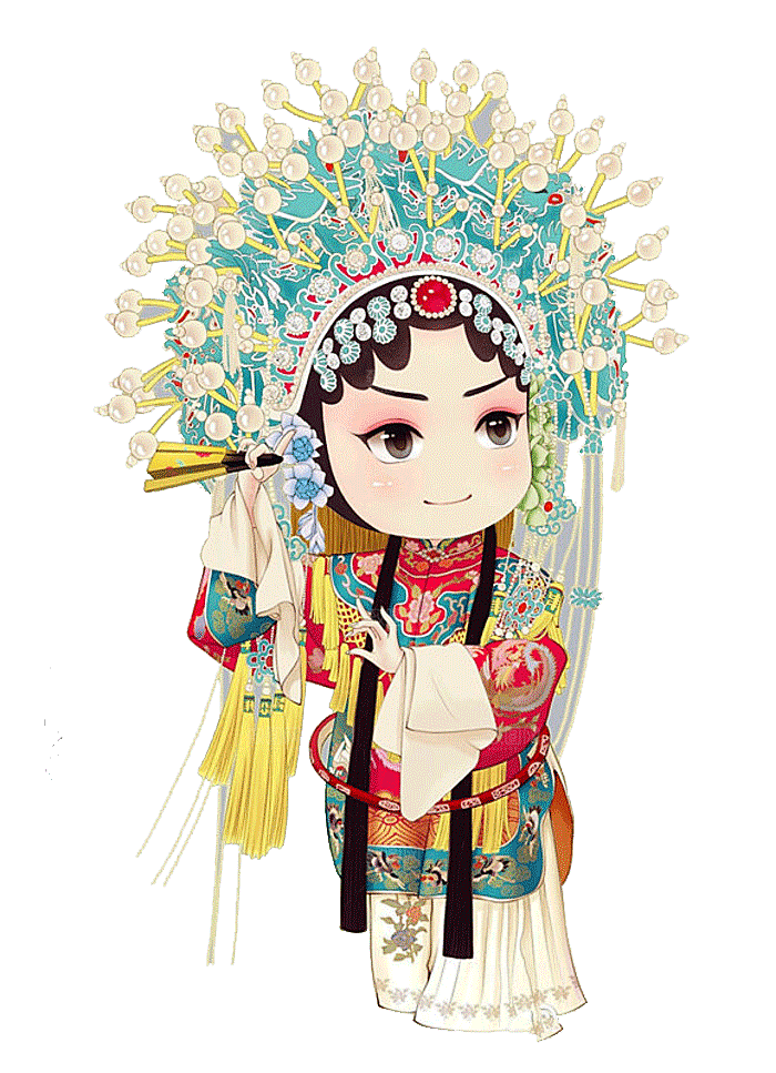 卡通京剧戏剧人物脸谱插画PNG图片素材