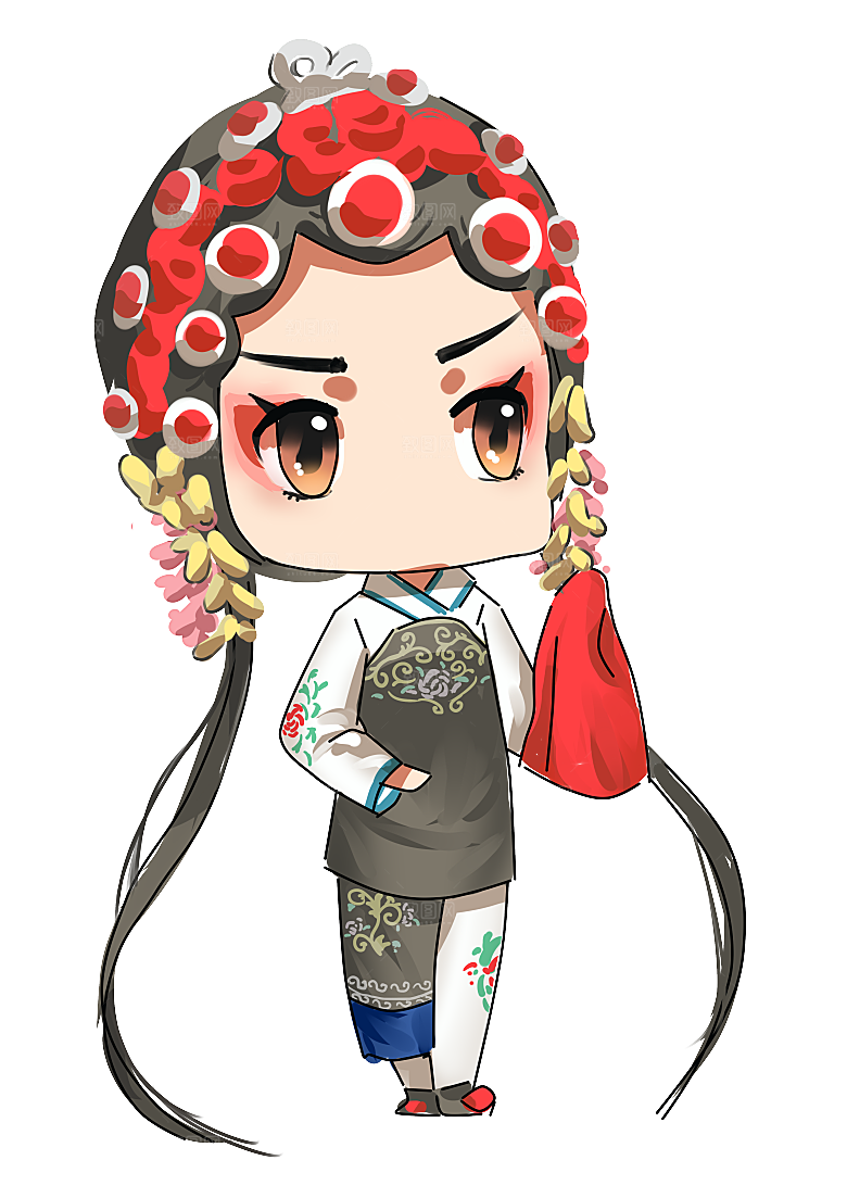 卡通京剧戏剧人物脸谱插画PNG图片素材