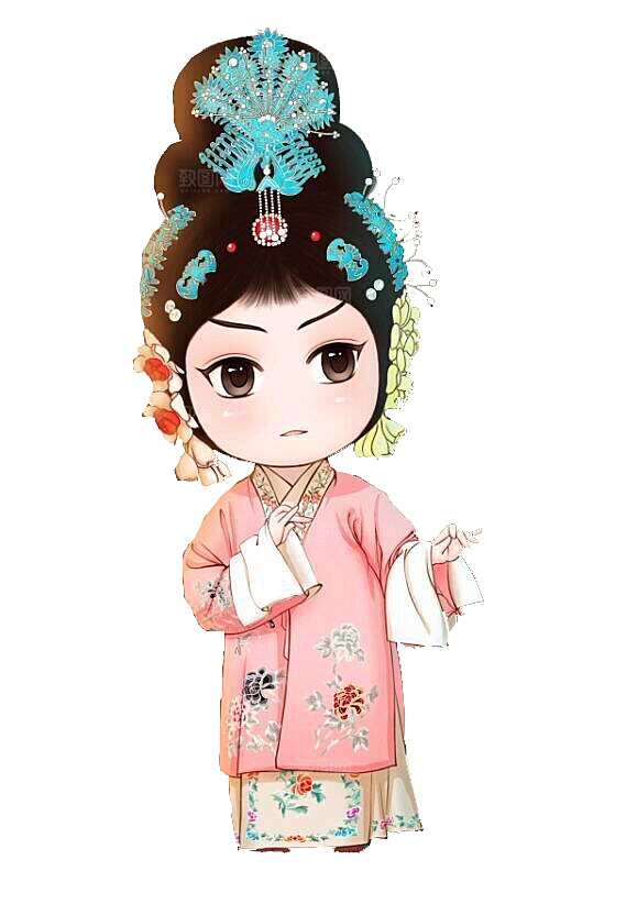 卡通京剧戏剧人物脸谱插画PNG图片