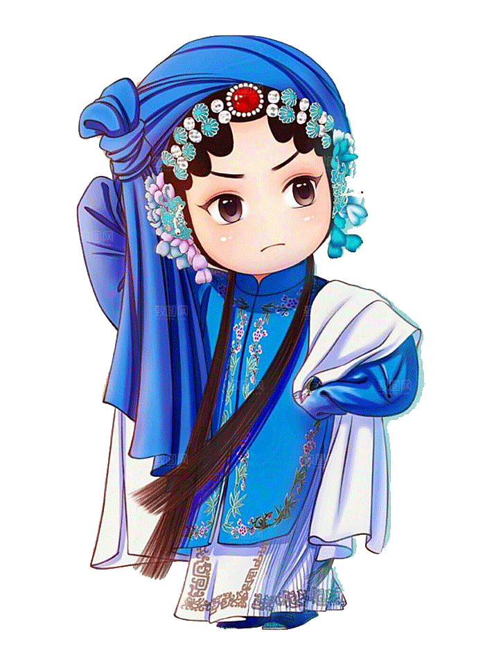 卡通京剧戏剧人物脸谱插画PNG图片