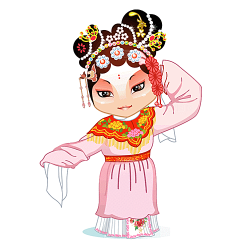 卡通京剧戏剧人物脸谱插画PNG图片