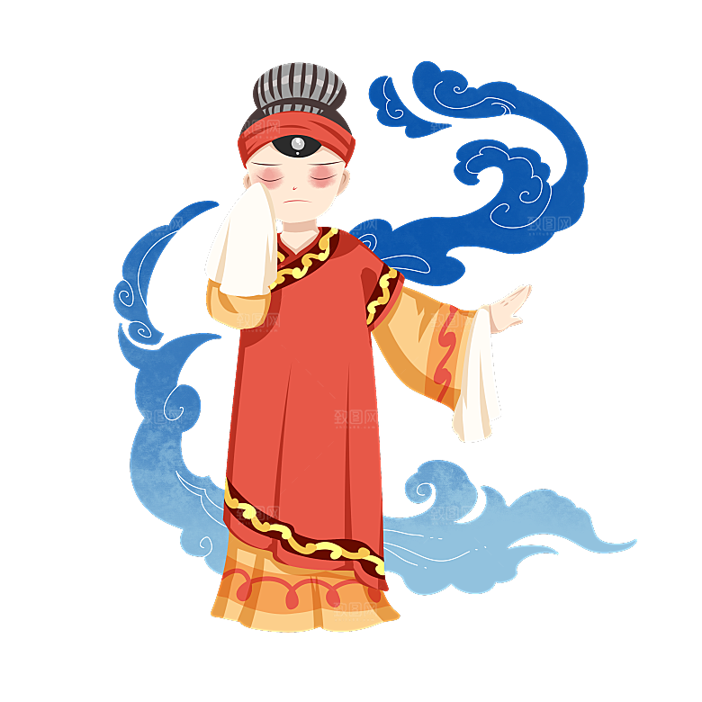卡通京剧戏剧人物脸谱插画PNG图片