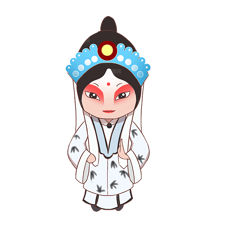 卡通京剧戏剧人物脸谱插画PNG图片素材