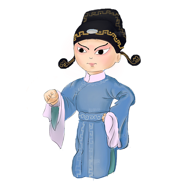 卡通京剧戏剧人物脸谱插画PNG图片素材