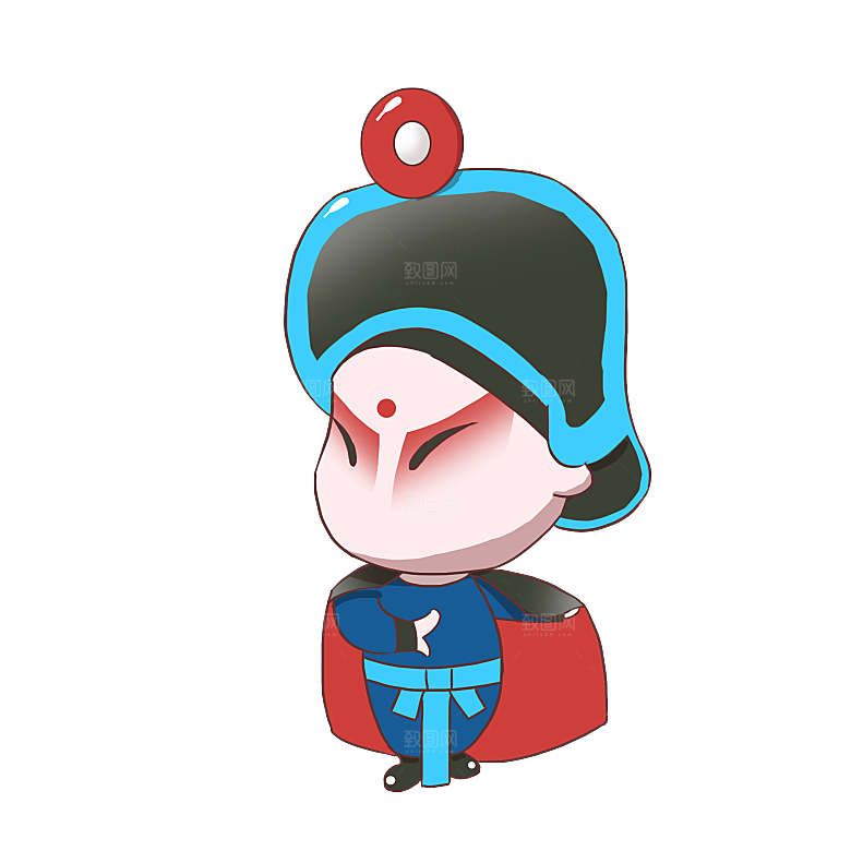 卡通京剧戏剧人物脸谱插画PNG图片素材