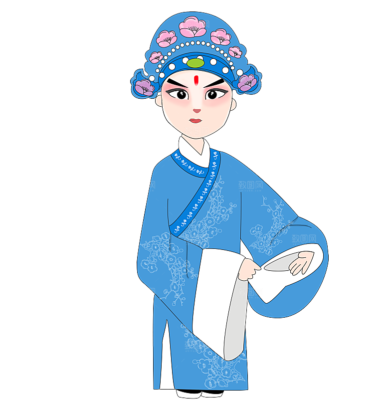 卡通京剧戏剧人物脸谱插画PNG图片
