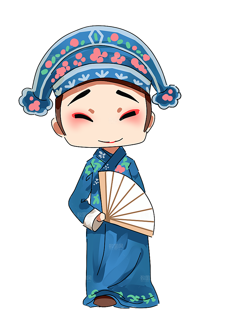 卡通京剧戏剧人物脸谱插画PNG图片