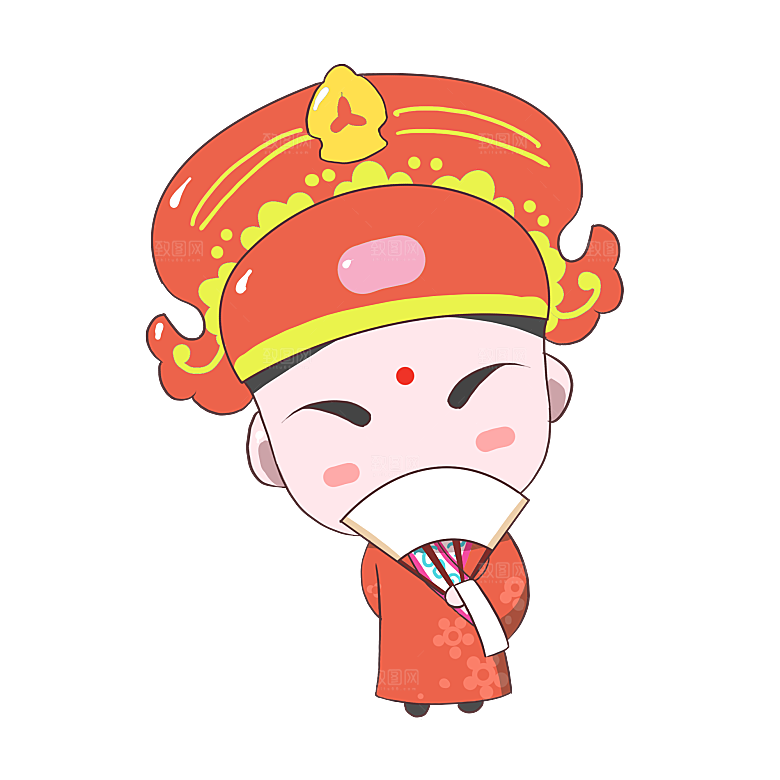 卡通京剧戏剧人物脸谱插画PNG图片国潮