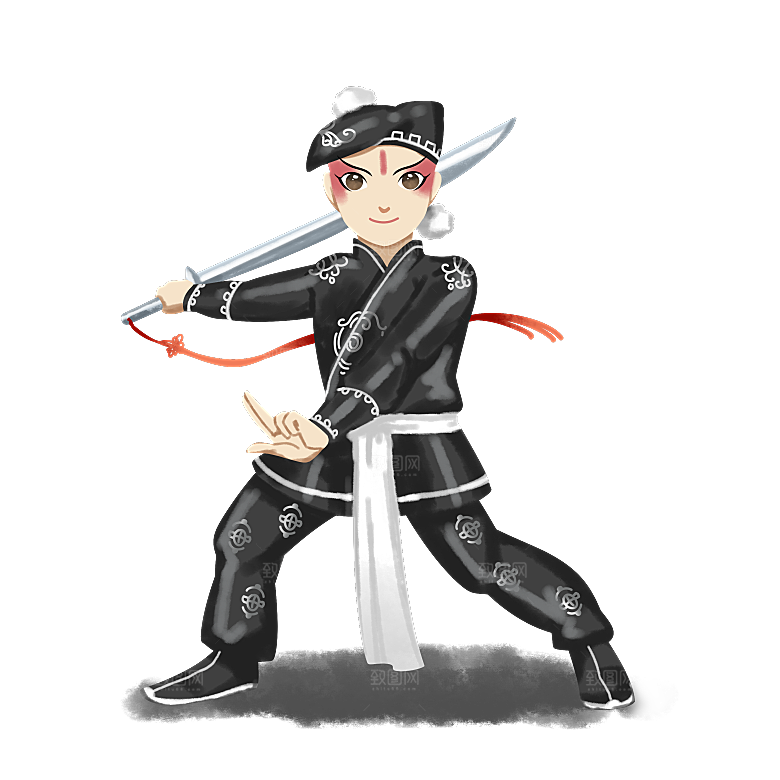 卡通京剧戏剧人物脸谱插画PNG图片