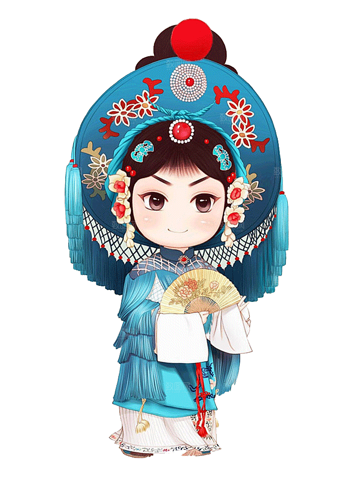 卡通京剧戏剧人物脸谱插画PNG图片素材