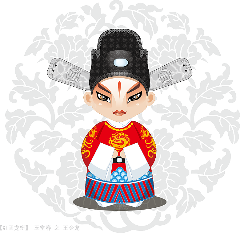 卡通京剧戏剧人物脸谱插画PNG图片