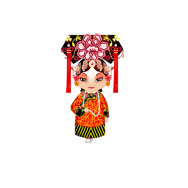 卡通京剧戏剧人物脸谱插画PNG图片