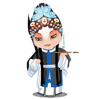 卡通京剧戏剧人物脸谱插画PNG图片素材