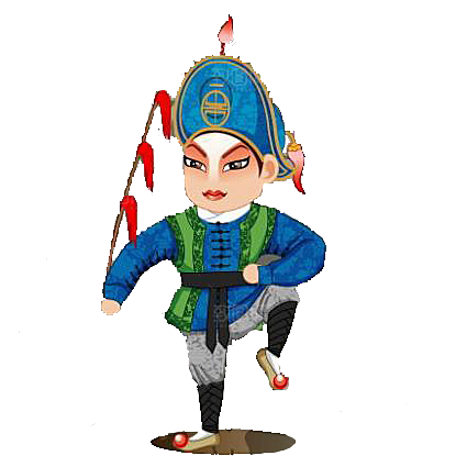 卡通京剧戏剧人物脸谱插画PNG图片素材