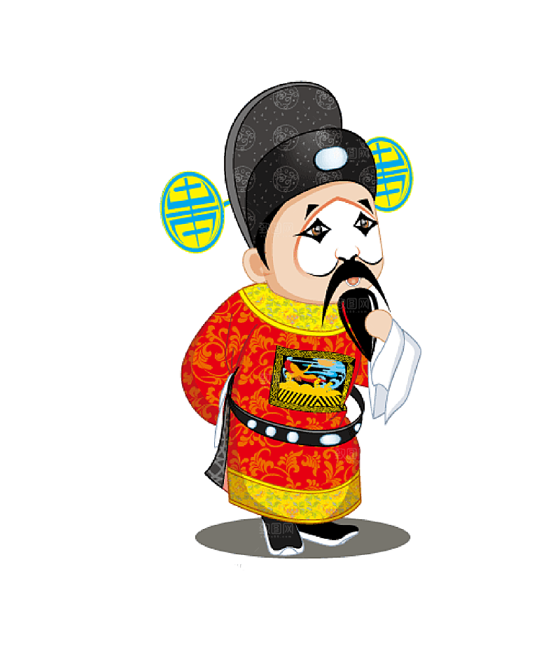 卡通京剧戏剧人物脸谱插画PNG图片素材