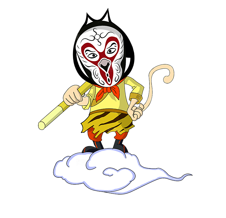卡通京剧戏剧人物脸谱插画PNG图片素材