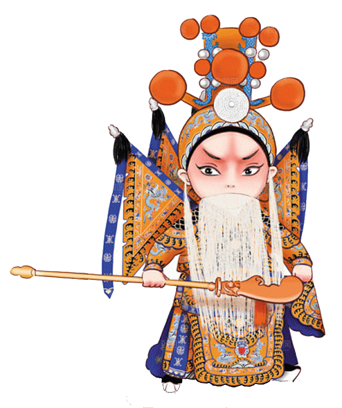 卡通京剧戏剧人物脸谱插画PNG图片