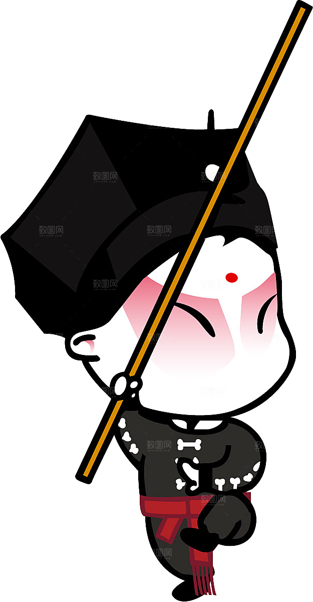 卡通京剧戏剧人物脸谱插画PNG图片
