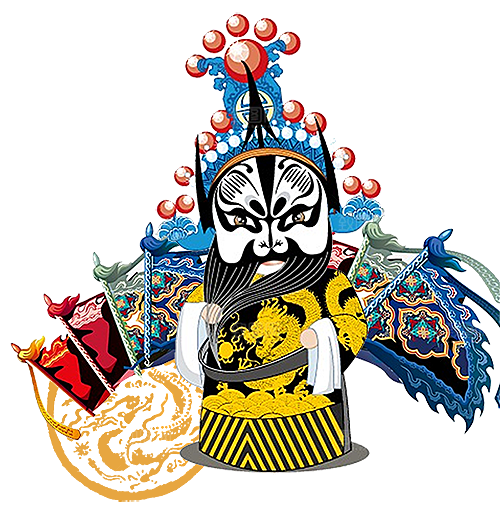 卡通京剧戏剧人物脸谱插画PNG图片