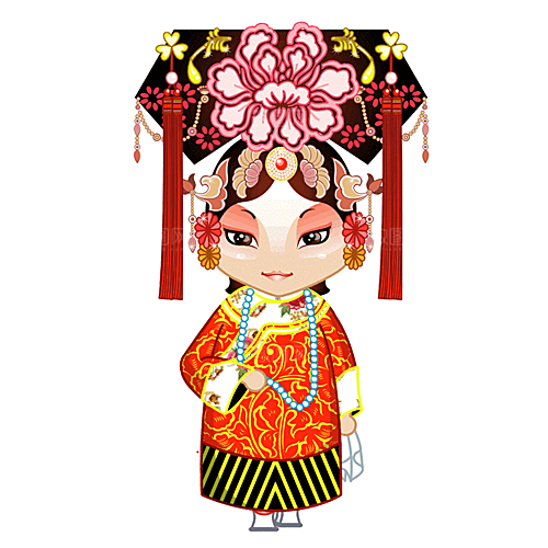 卡通京剧戏剧人物脸谱插画PNG图片国潮