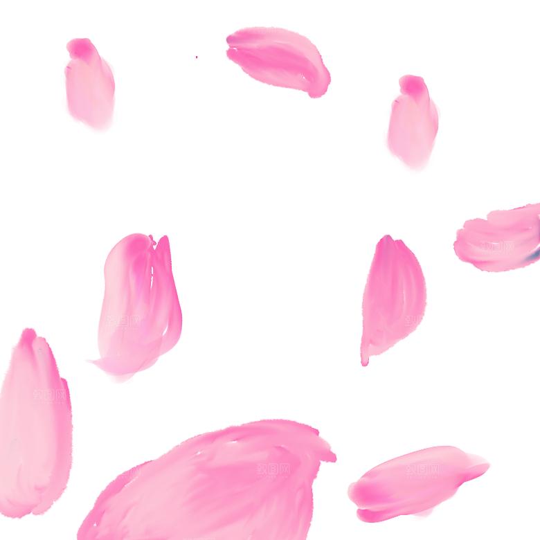 手绘花瓣花朵花卉装饰图案PNG免抠素材
