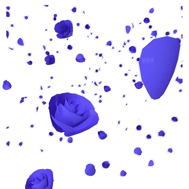 手绘花瓣花朵花卉装饰图案PNG免抠