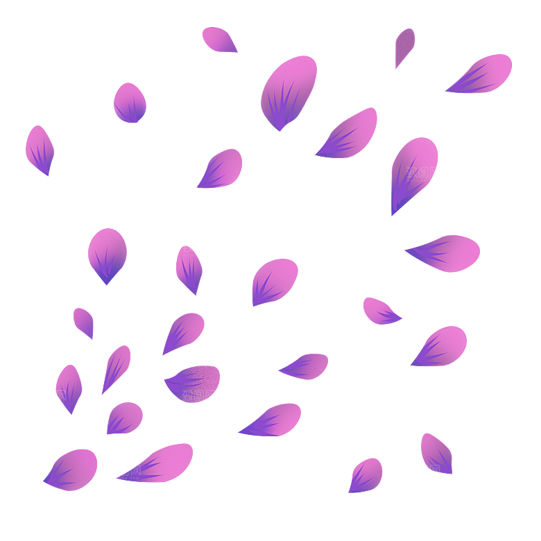 手绘花瓣花朵花卉装饰图案PNG免抠