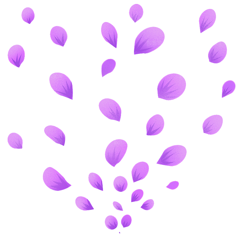 手绘花瓣花朵花卉装饰图案PNG免抠素材