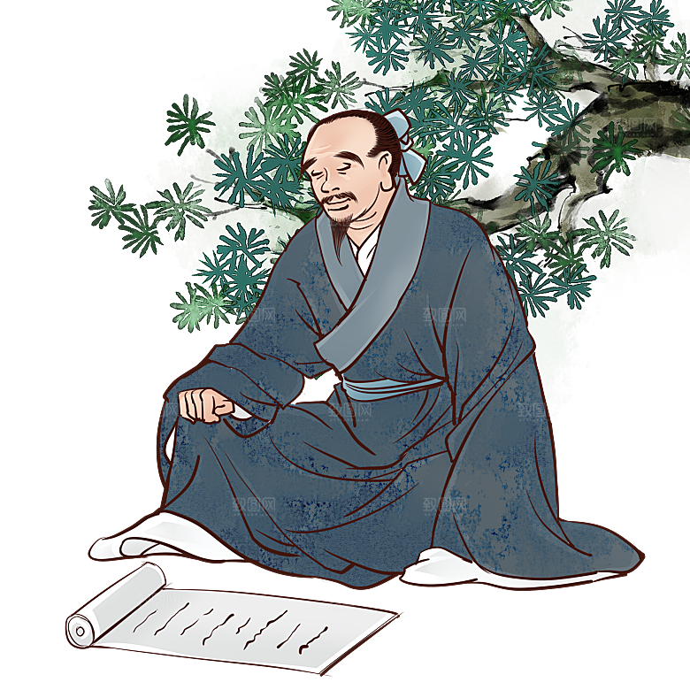 古代历史名人名医名士插图PNG图片素材
