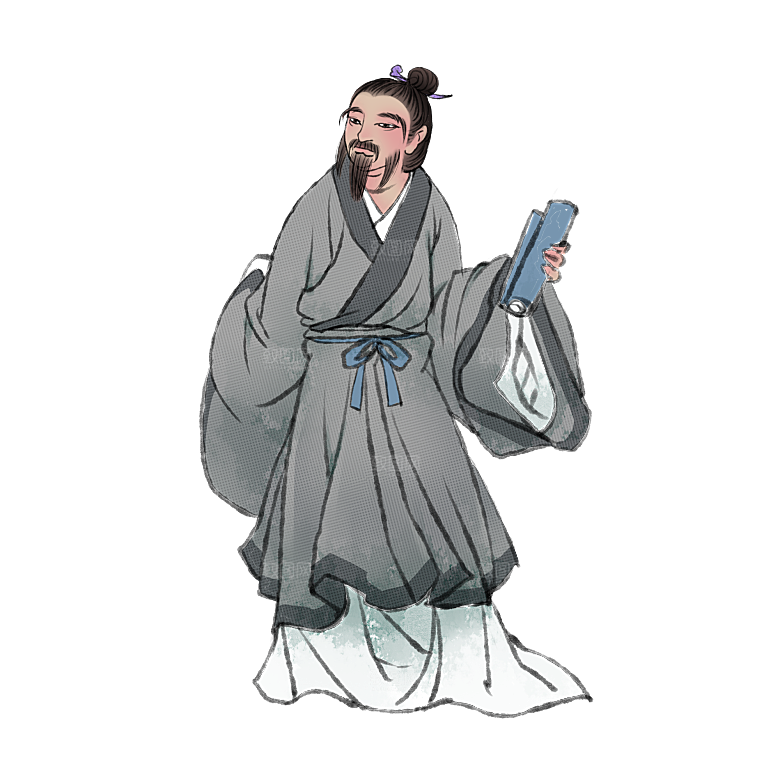 古代历史名人名医名士插图PNG图片素材
