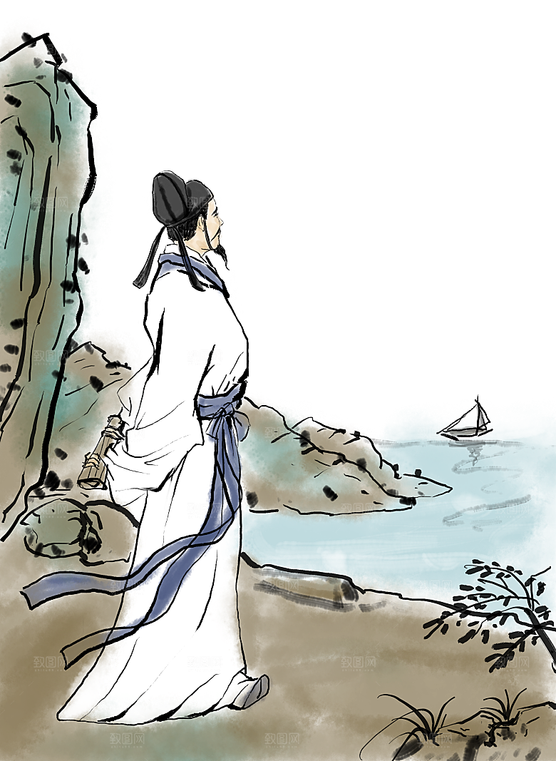 古代历史名人名医名士插图PNG图片