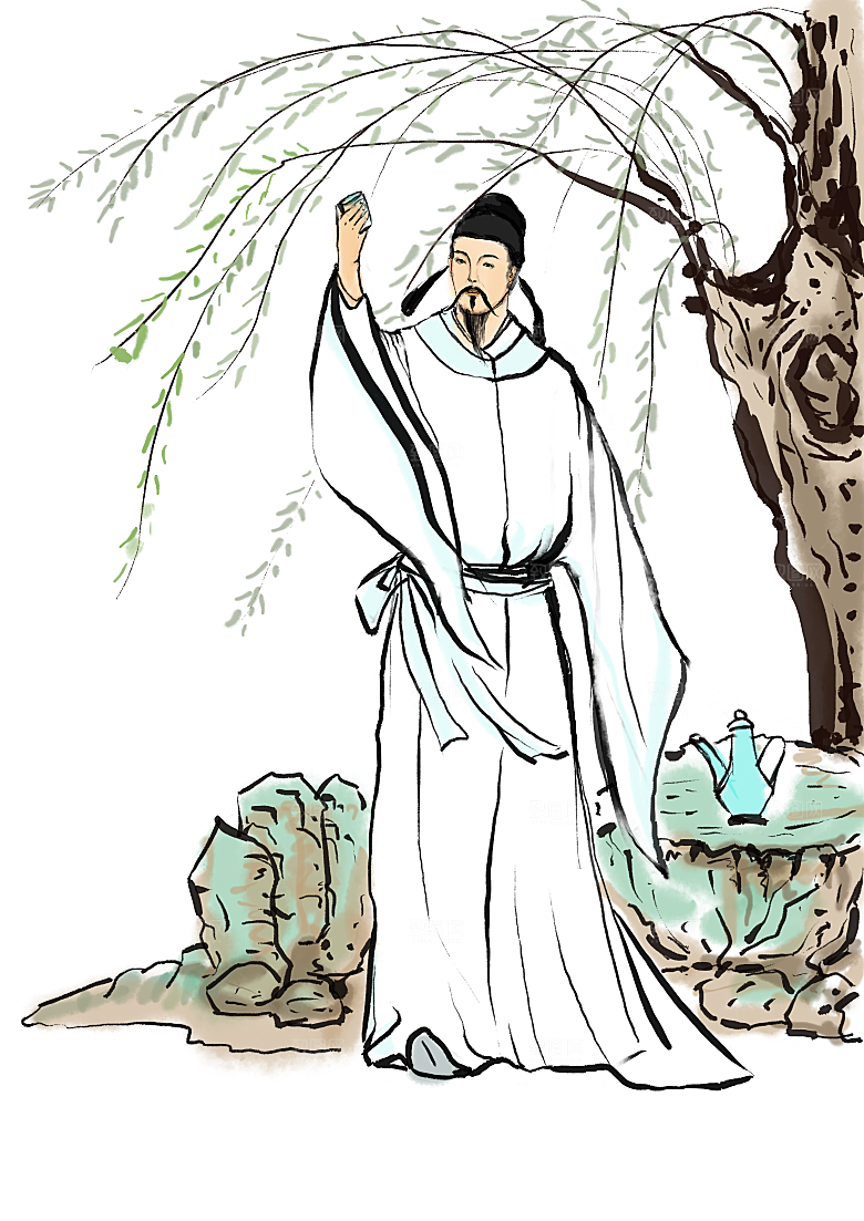 古代历史名人名医名士插图PNG图片素材