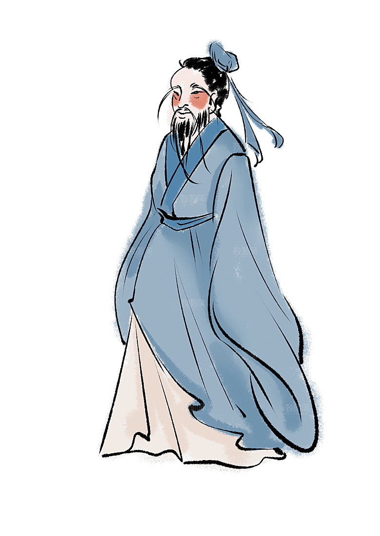 古代历史名人名医名士插图PNG图片素材