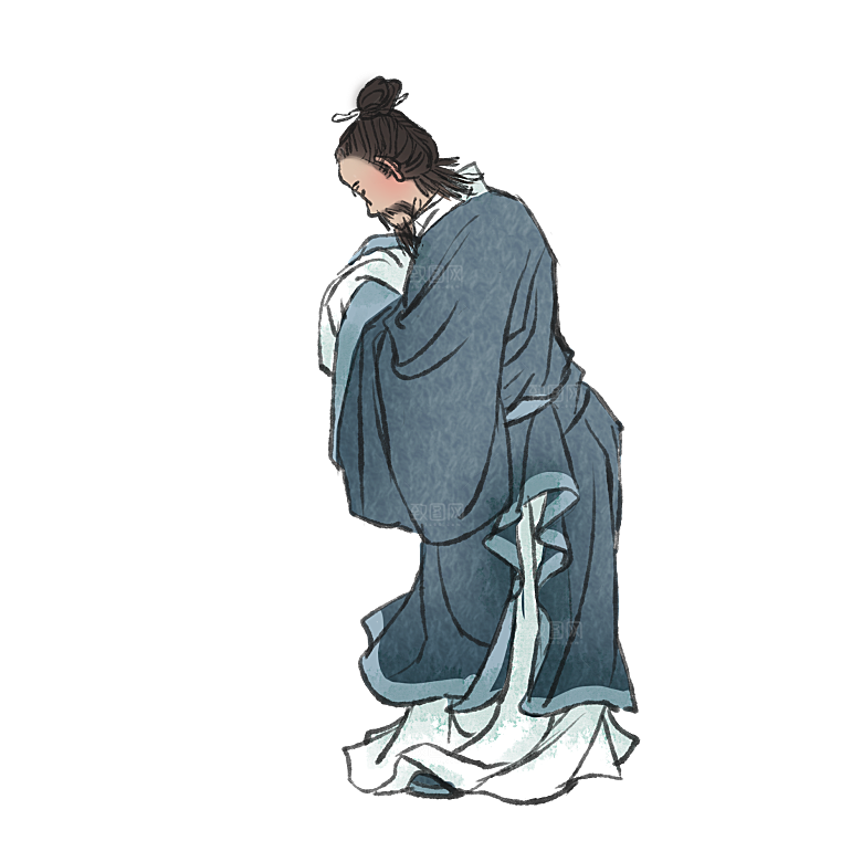 古代历史名人名医名士插图PNG图片素材