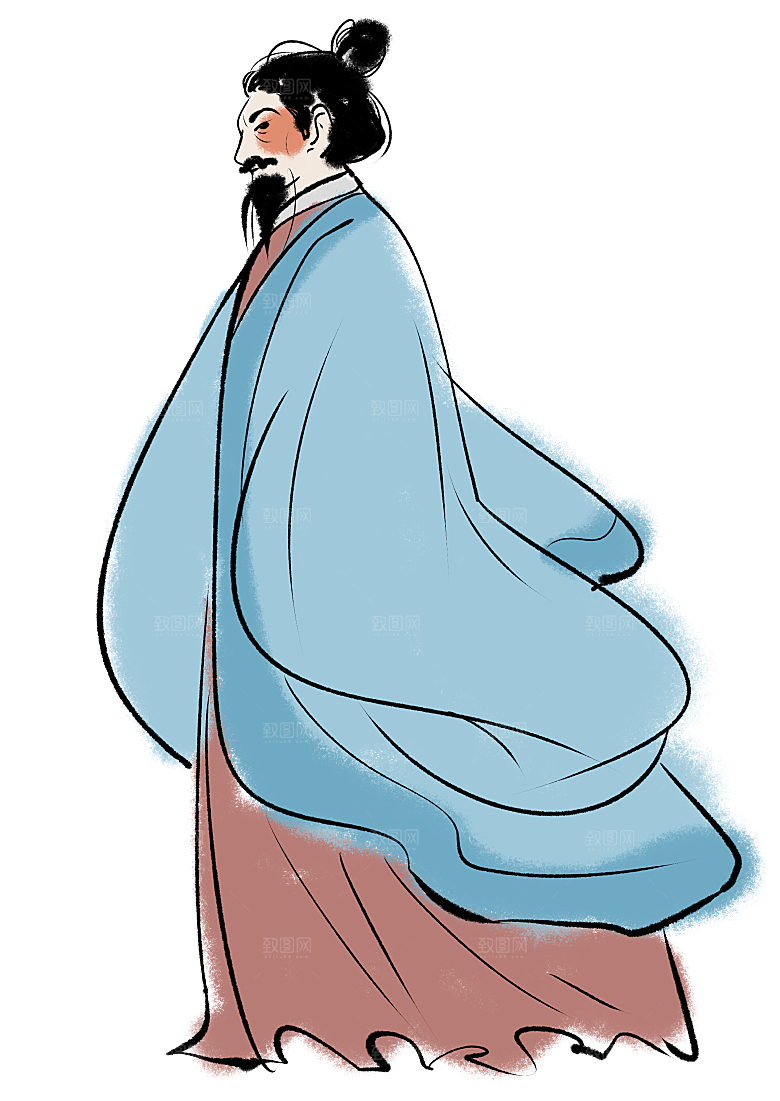 古代历史名人名医名士插图PNG图片素材