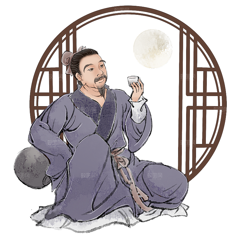 古代历史名人名医名士插图PNG图片素材