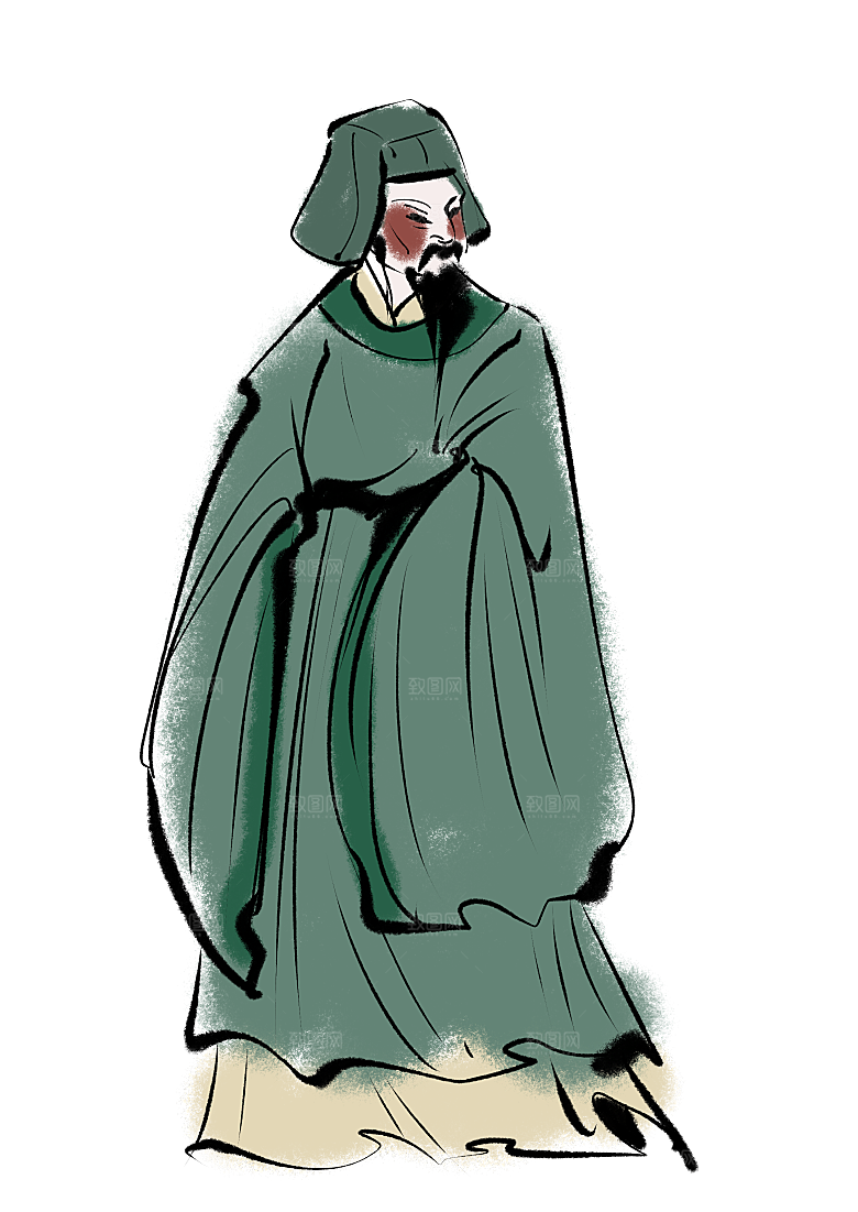古代历史名人名医名士插图PNG图片