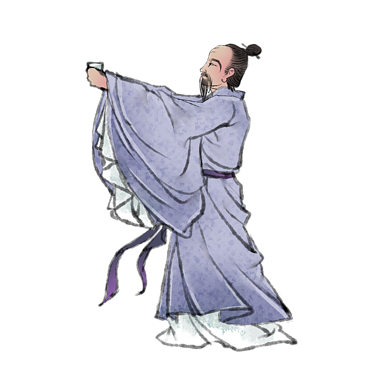 古代历史名人名医名士插图PNG图片素材