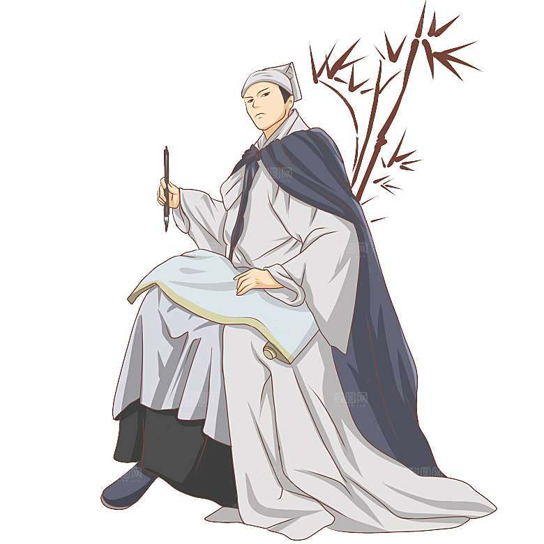 古代历史名人名医名士插图PNG图片素材