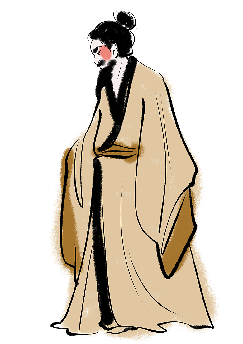 古代历史名人名医名士插图PNG图片素材
