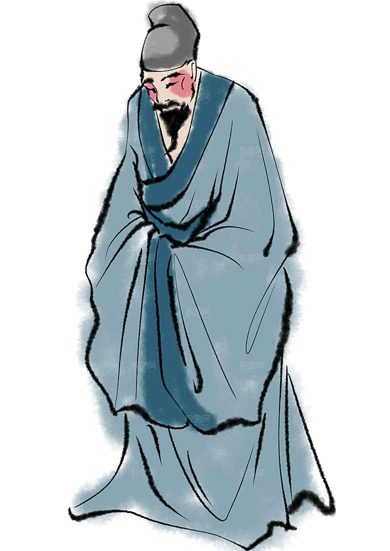 古代历史名人名医名士插图PNG图片素材