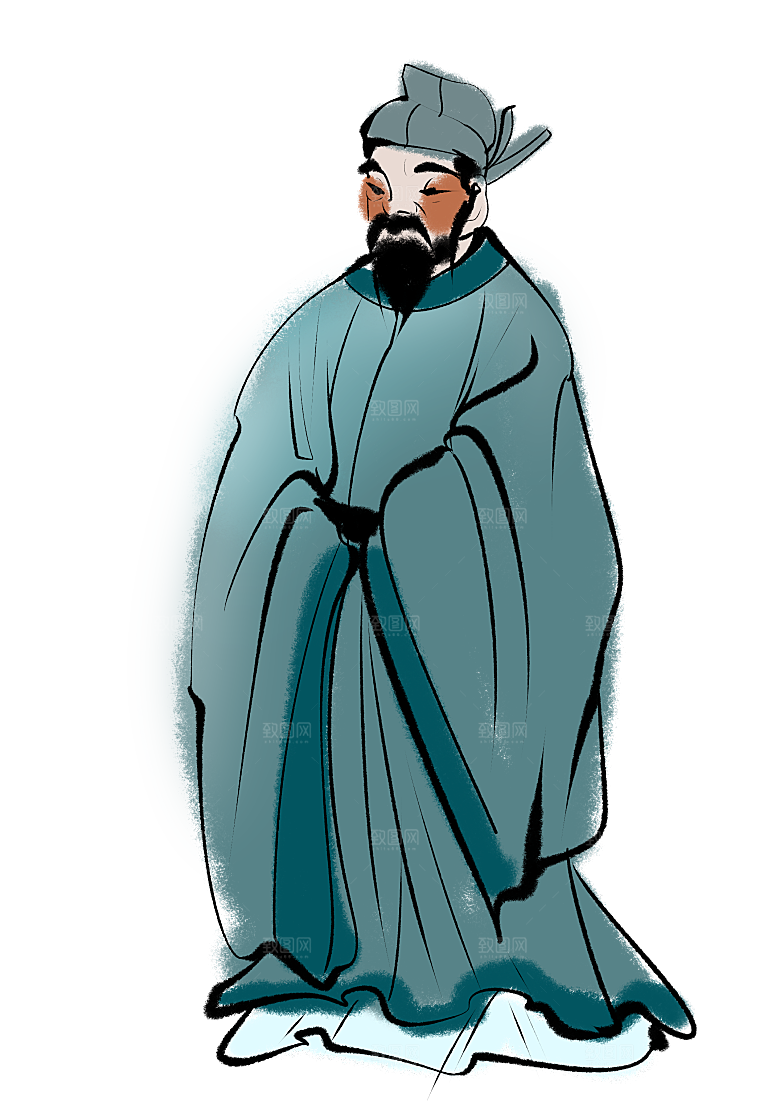 古代历史名人名医名士插图PNG图片
